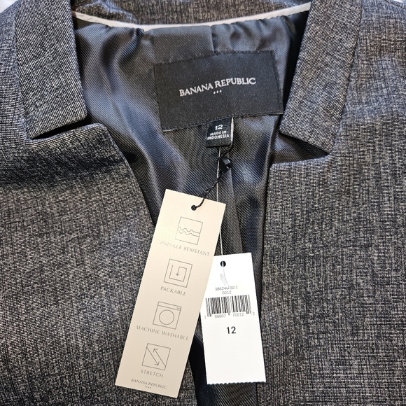 Banana Republic Blazer Size 12 Heather Charcoal Gray NWT - Picture 8 of 13